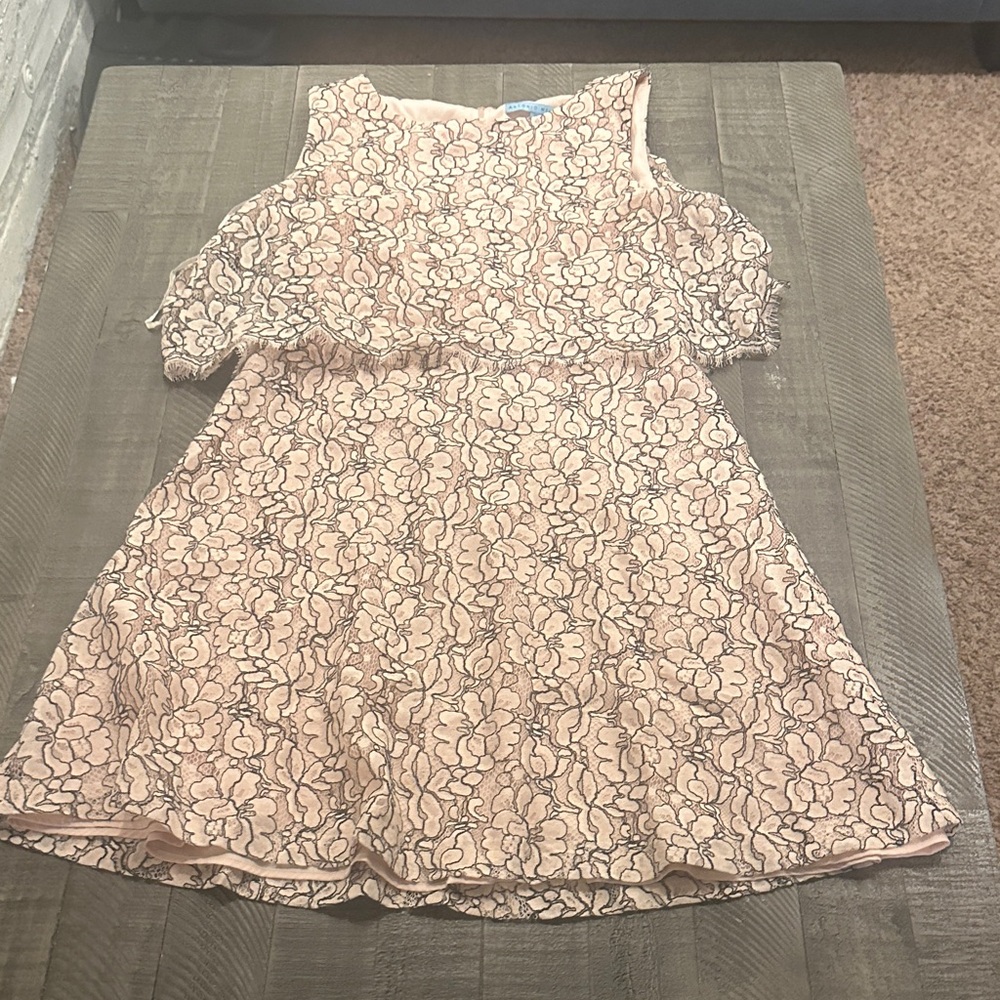ANTONIO MELANI Floral Lace Dress - Pink and Black